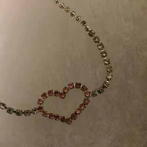 Pink and diamond Swarovski heart bracelet.